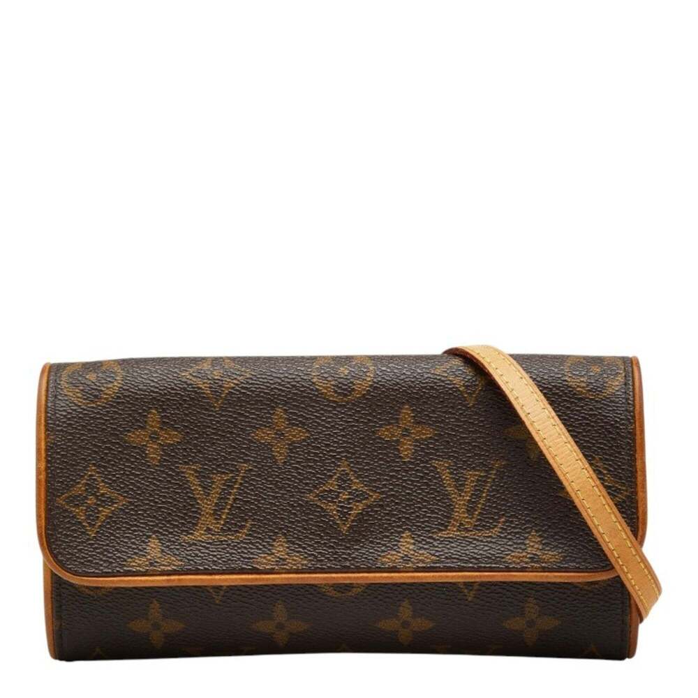 LOUIS VUITTON Brown Monogram Leather Pochette Shoulder Bag